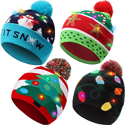 LED Knitted Christmas Beanie